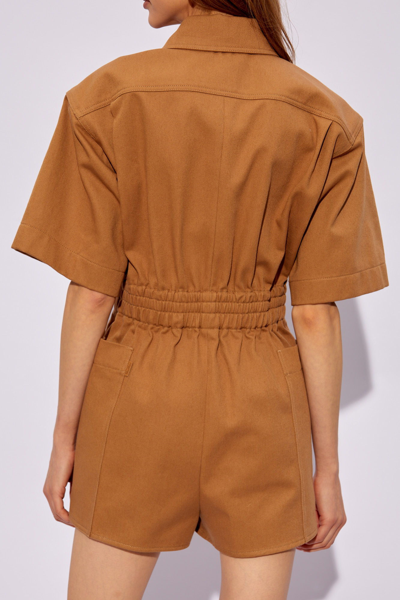 Brown 'Angora' cotton jumpsuit Max Mara